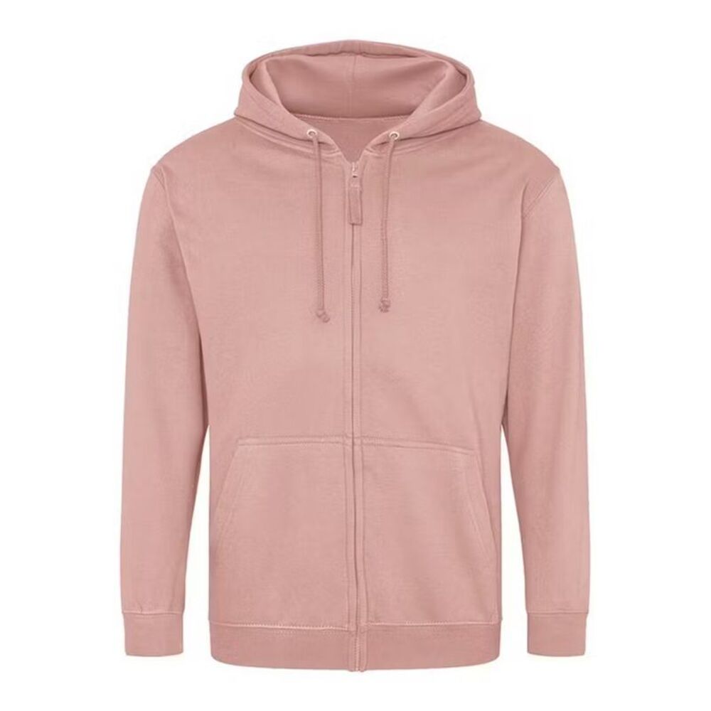 Awdis Mens Full Zip Hoodie / Dusty Pink